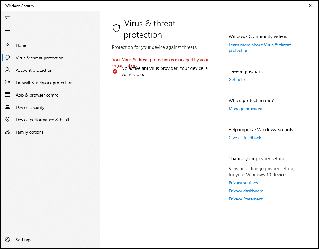 Disabling Windows Defender Antivirus