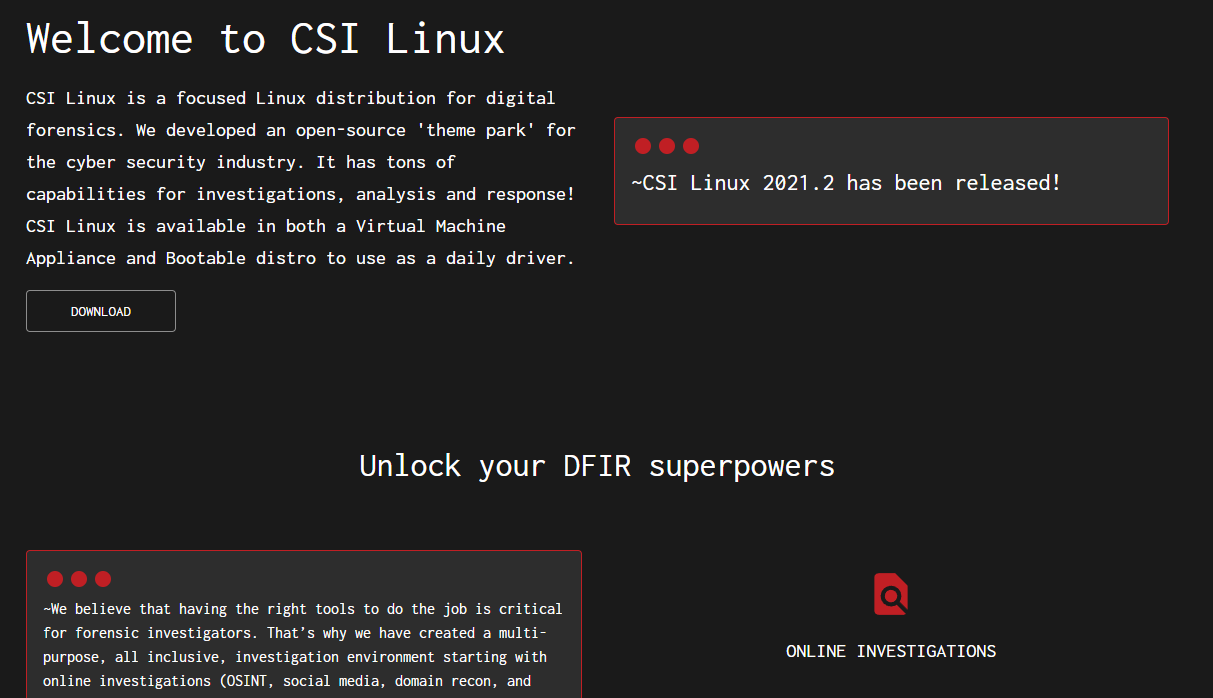 Review: CSI Linux + Training